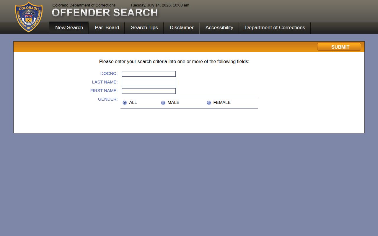 Crowley County released inmates CDOC offender search form
