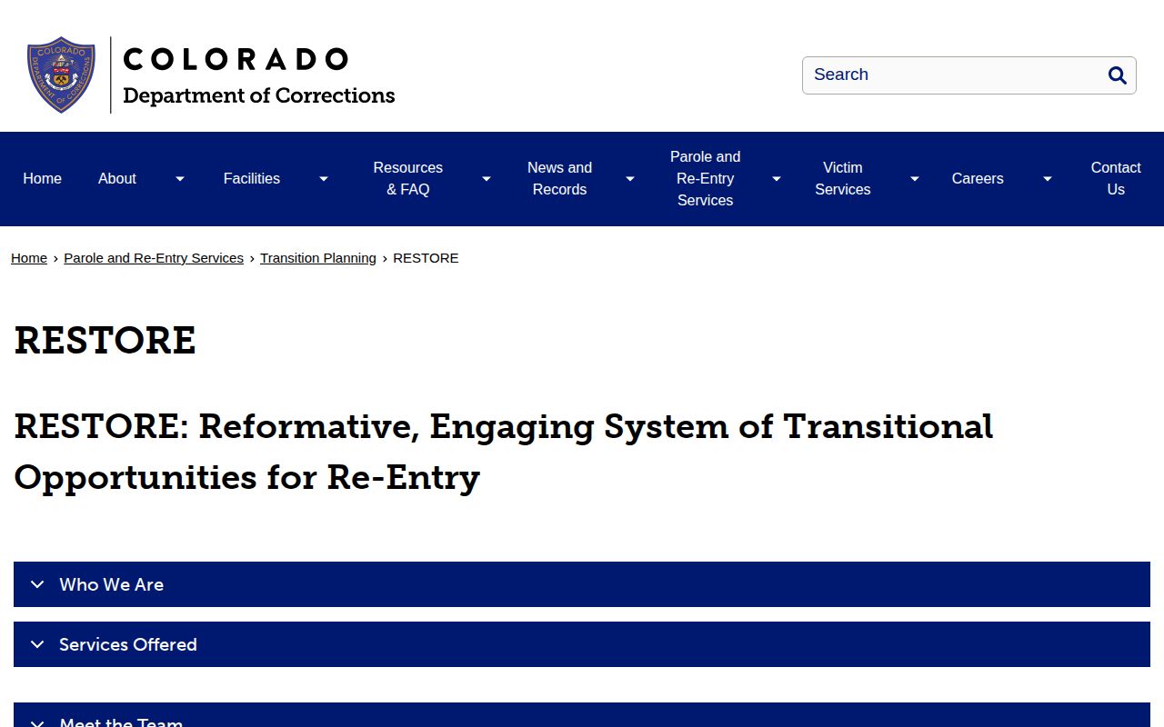 Crowley County parole and probation CDOC RESTORE release planning source